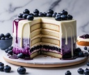 BlueBerry Cream Cheese Cake With Sponge