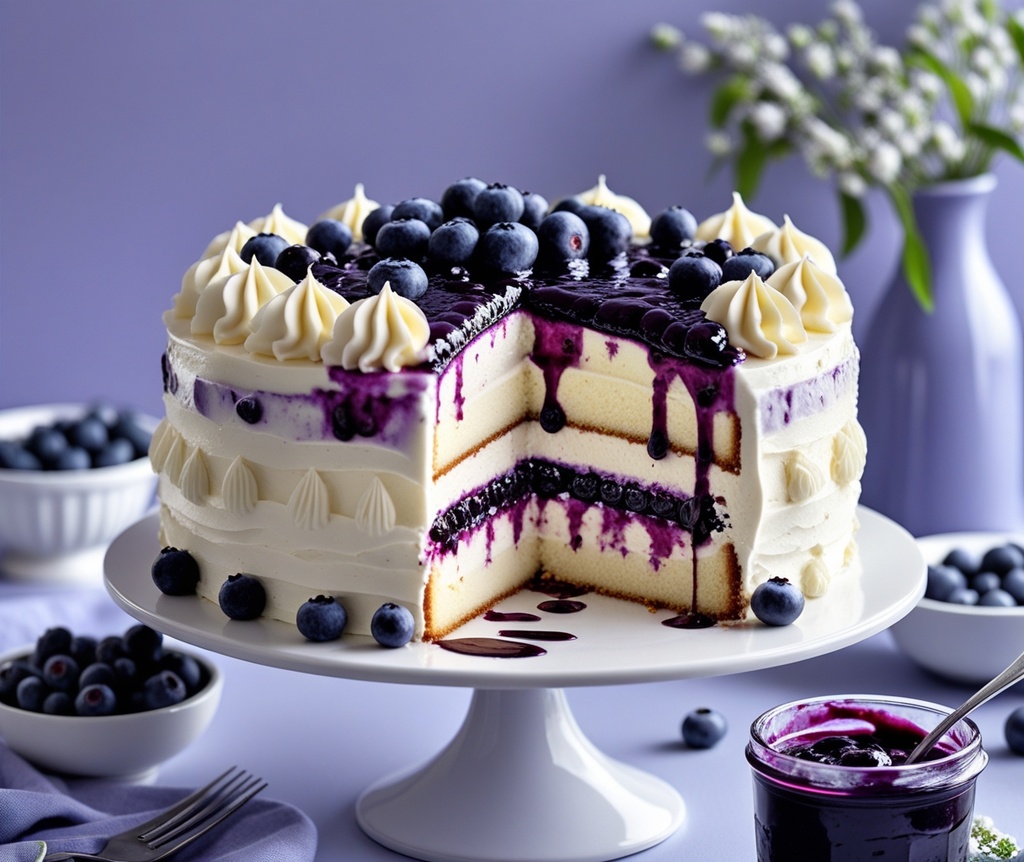 BlueBerry Cream Cheese Cake With Fluffy 