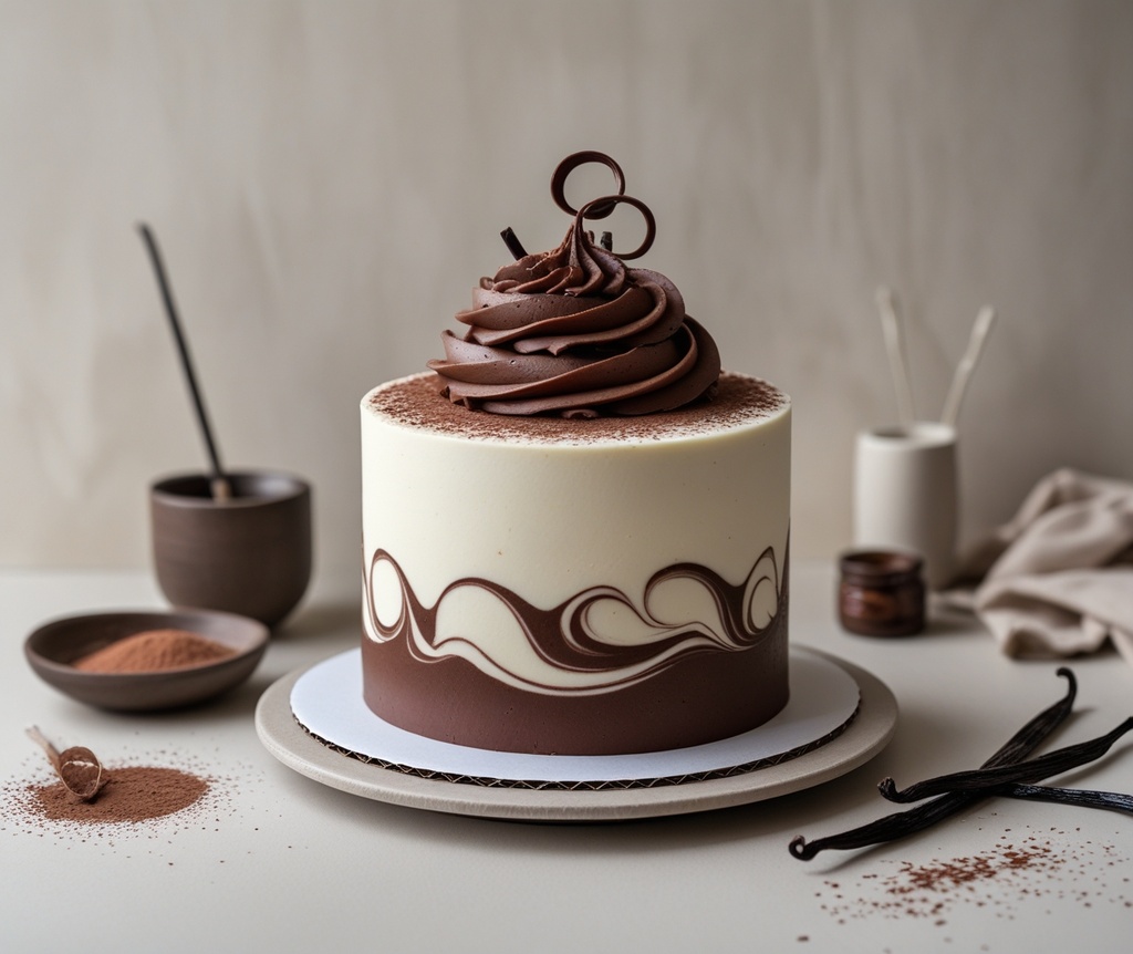 Chocolate Vanilla Cake 